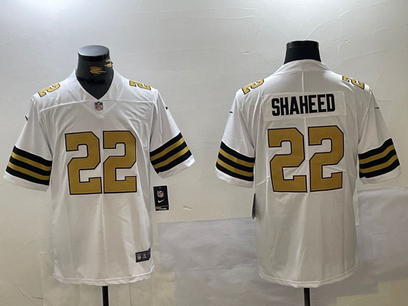 Men's New Orleans Saints Rashid Shaheed #22 White Jersey